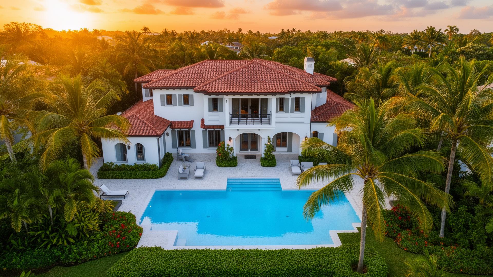 Luxury South Florida vacation rental at sunset